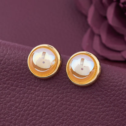 Floral Gold Earrings with Pearls and Crystals
