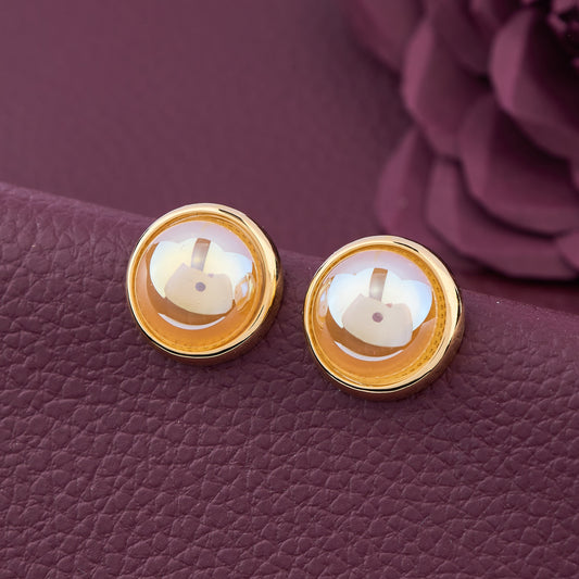 Floral Gold Earrings with Pearls and Crystals