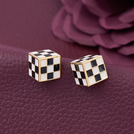 Checkmate Cube Earrings