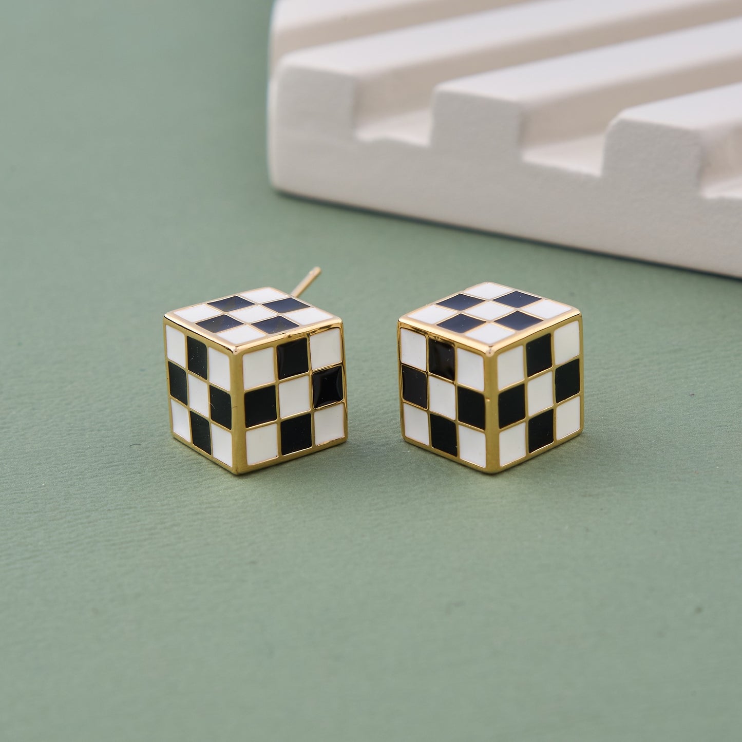 Checkmate Cube Earrings