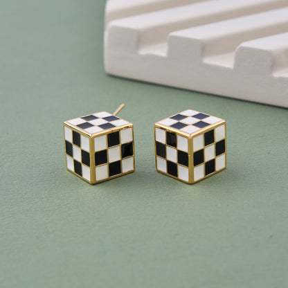 Checkmate Cube Earrings