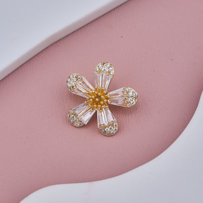 Crystal Flower Brooch