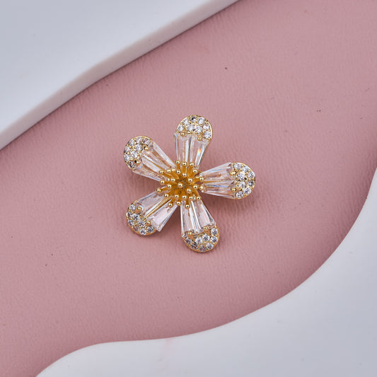 Crystal Flower Brooch