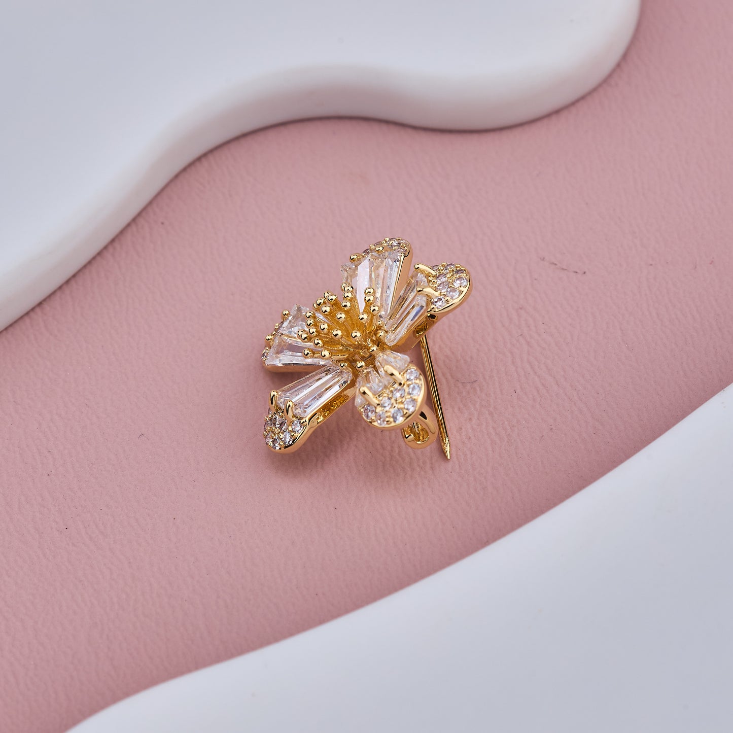 Crystal Flower Brooch