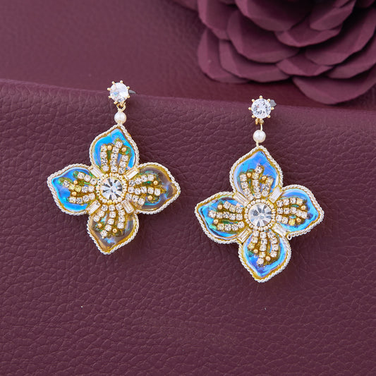 Iridescent Blossom Drop Earrings