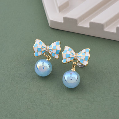 Floral Pearl and Diamond Earrings