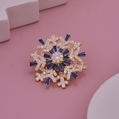 Blue Crystal Brooch