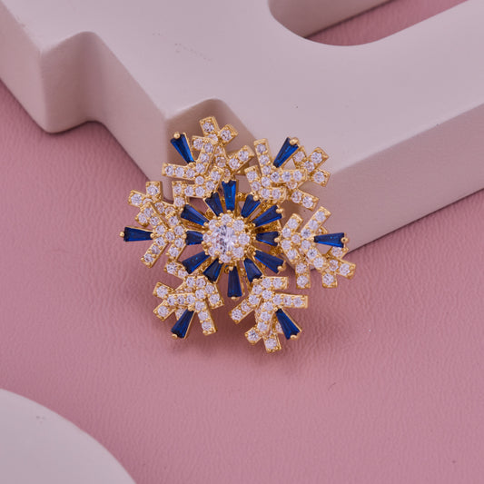 Blue Crystal Brooch