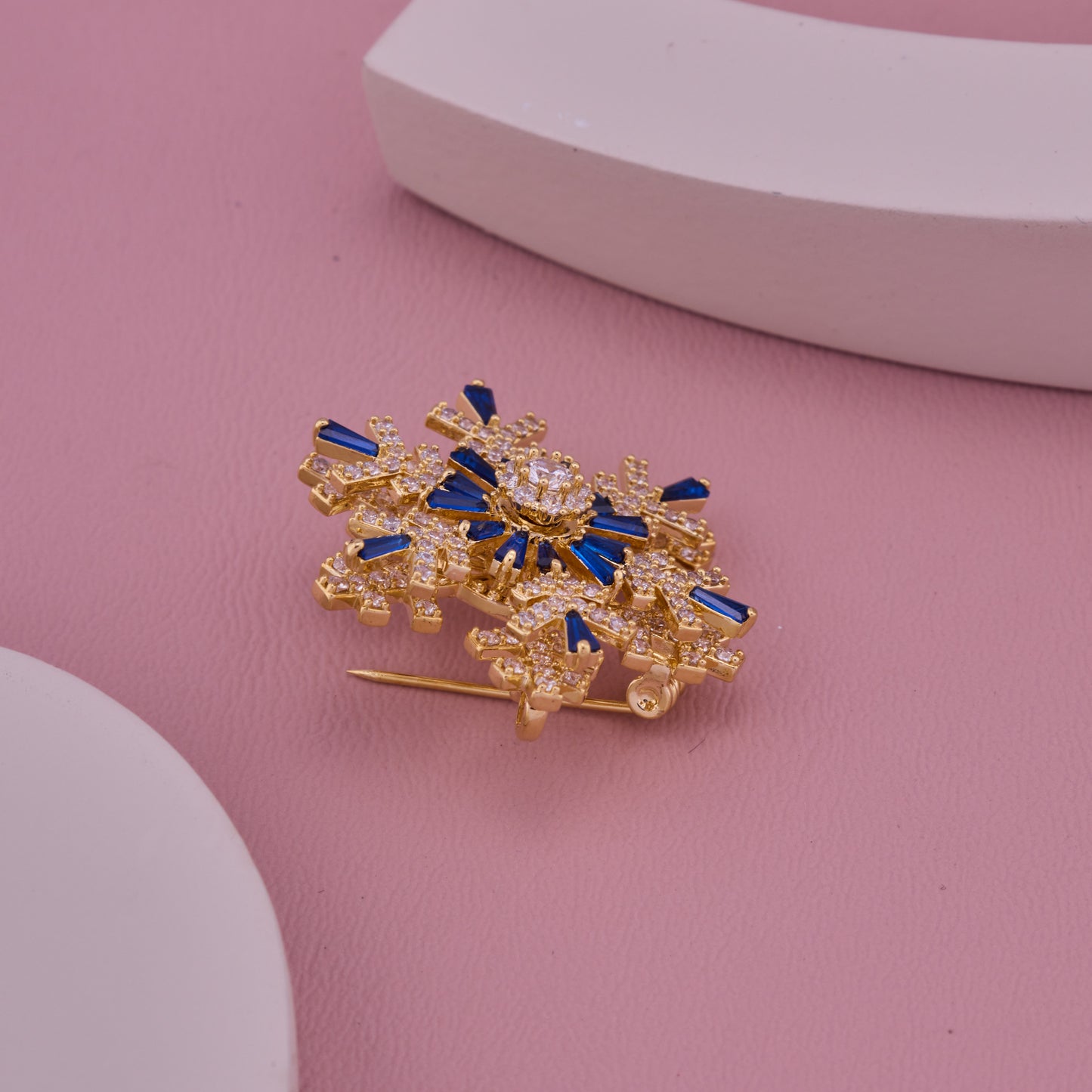 Blue Crystal Brooch