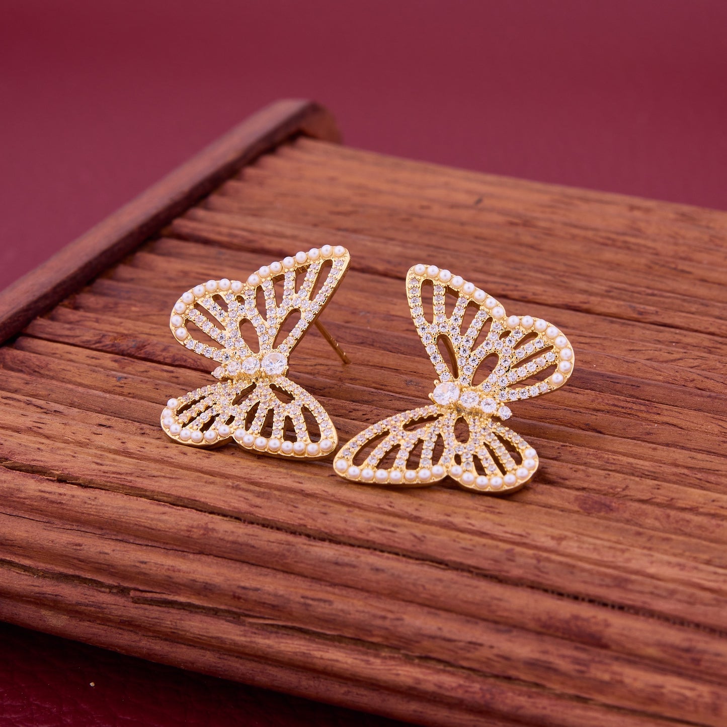Golden Whimsy Butterfly Earrings