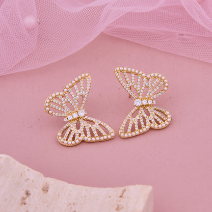 Golden Whimsy Butterfly Earrings