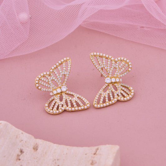 Golden Whimsy Butterfly Earrings
