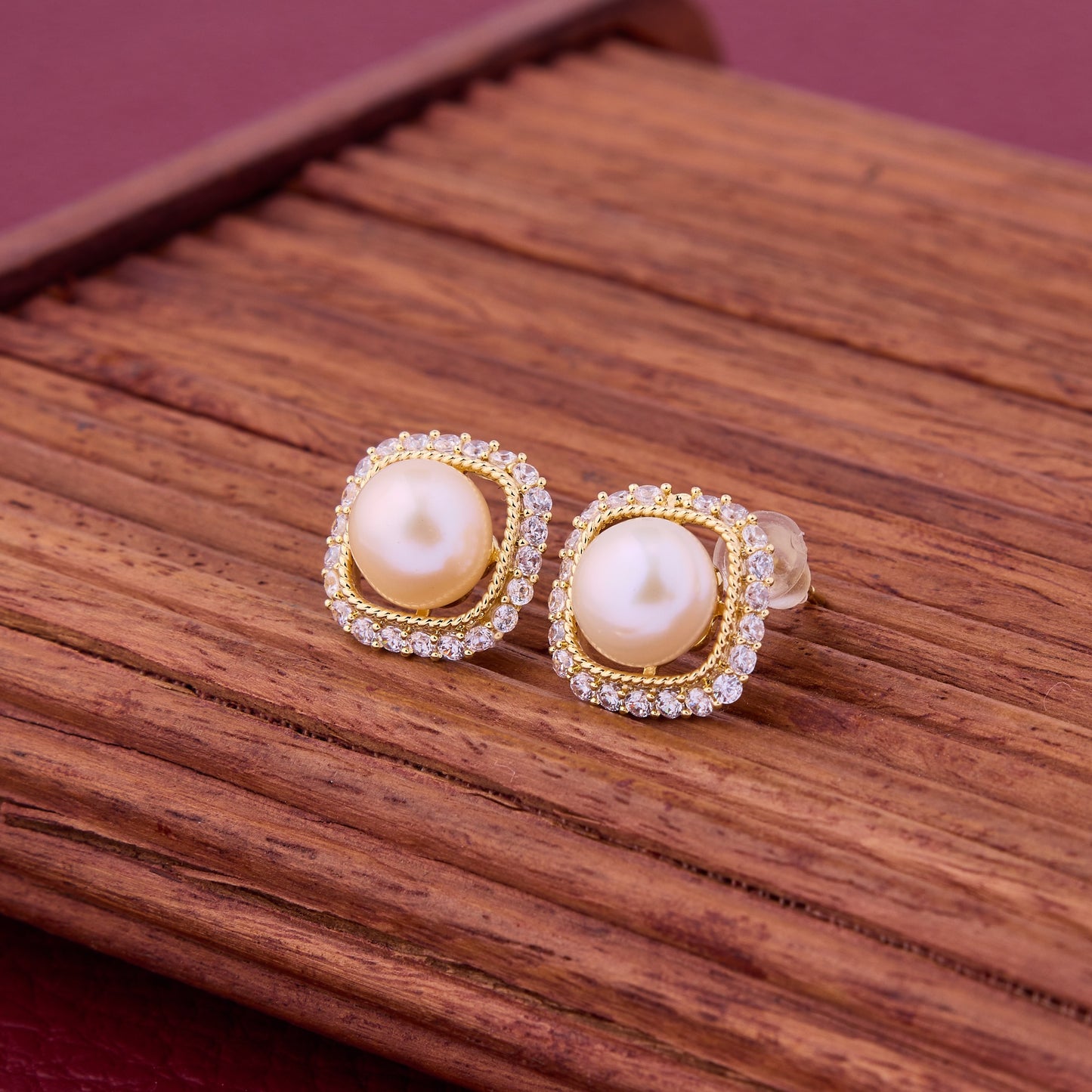 Aurora Gold Earrings with Pearls & Diamonds