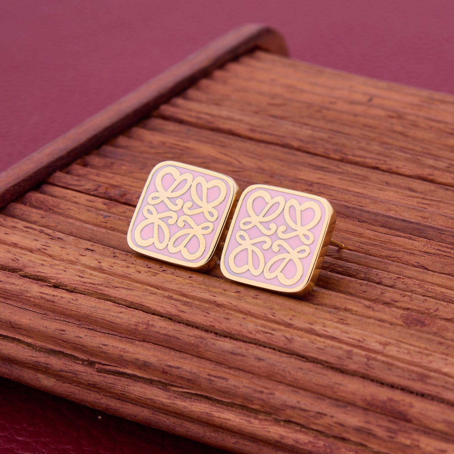 Handcrafted Wooden Earrings with Natural Texture