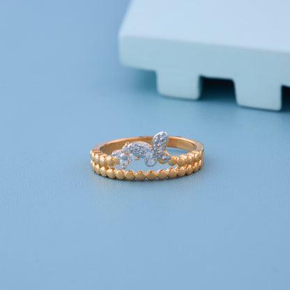 Gold-Plated Butterfly Design Adjustable Ring