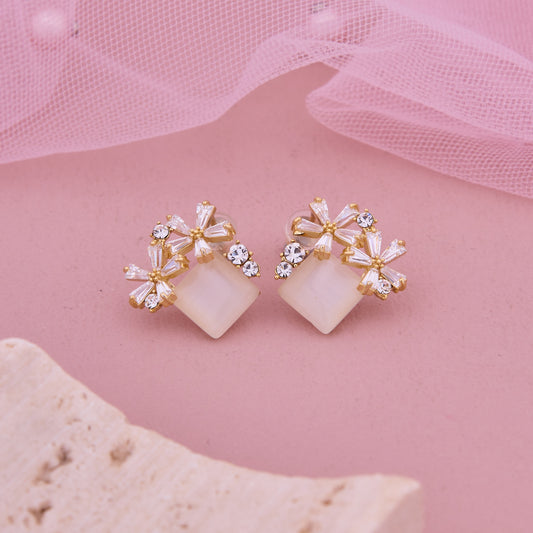 Elegant Diamond Earrings with Intricate Design