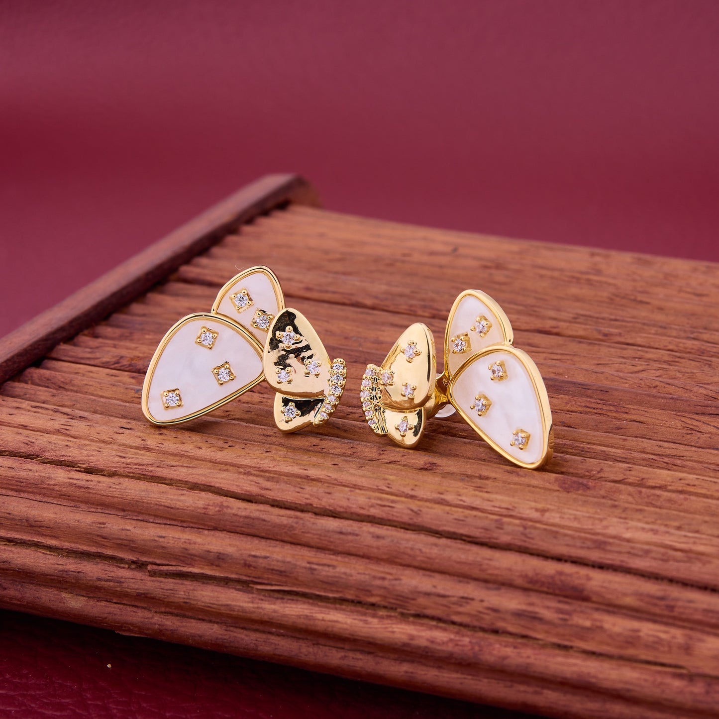 Butterfly-Inspired Diamond Earrings with Bow Details