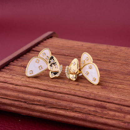 Butterfly-Inspired Diamond Earrings with Bow Details