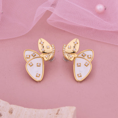 Butterfly-Inspired Diamond Earrings with Bow Details