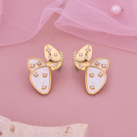 Butterfly-Inspired Diamond Earrings with Bow Details