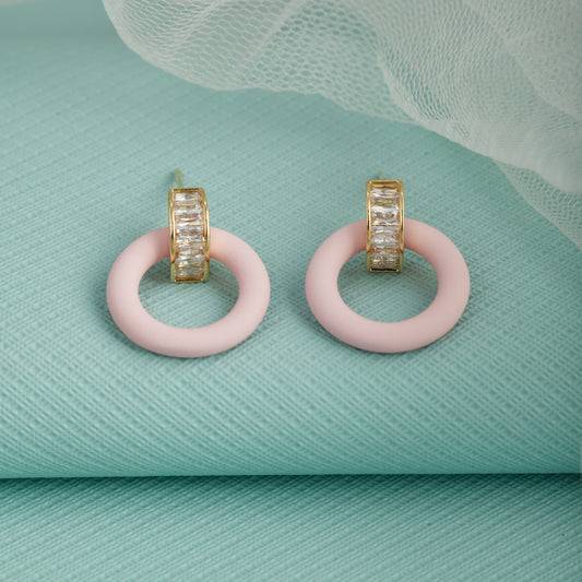 Vibrant Pink Hoop Earrings — Playful & Stylish Accessory