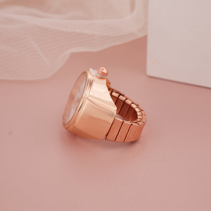 Elegant Floral Rose Gold Ring Watch – GC Premium Jewellery
