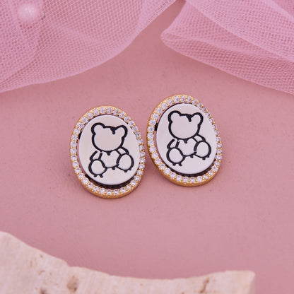 Whimsical Bear Motif Earrings Playful Charm