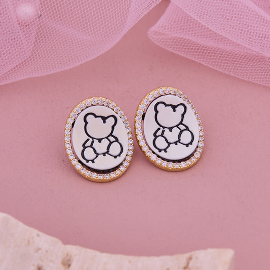 Whimsical Bear Motif Earrings Playful Charm
