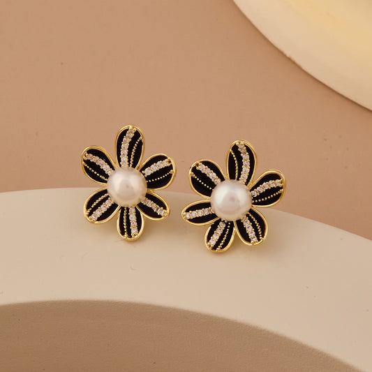 Elegant Pearl and Diamond Earrings Sophisticated Glamour