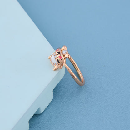 Cute Devil Face Rose Gold Adjustable Ring