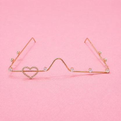 Heart Design Facelet with Cubic Zirconia Stones for Women | Minimal Nose Frame Face Jewellery | Brass Base Stylish Statement Face Accessory