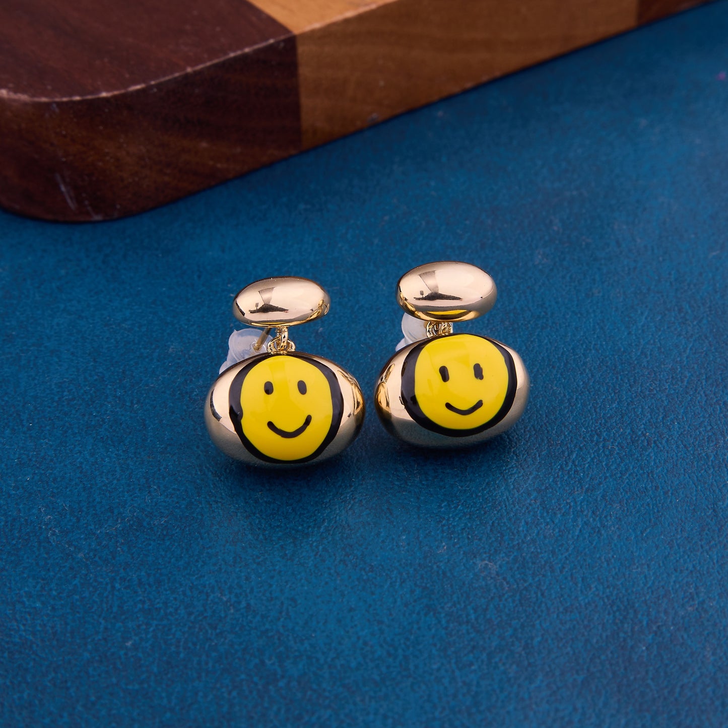 Cheer Up Smiley Face Statement Earrings
