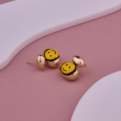 Cheer Up Smiley Face Statement Earrings