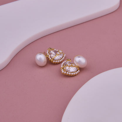 Gem & Pearl Elegance Earrings