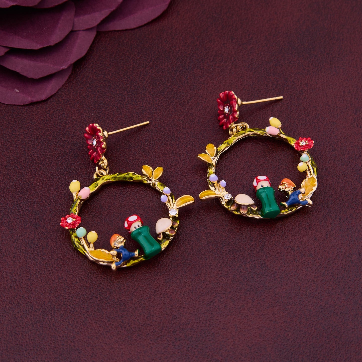 Floral-Inspired Earrings with Artistic Detailing