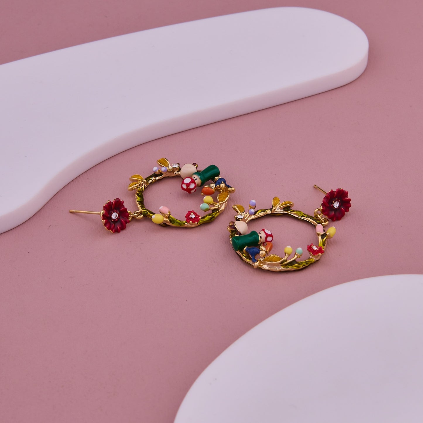 Floral-Inspired Earrings with Artistic Detailing