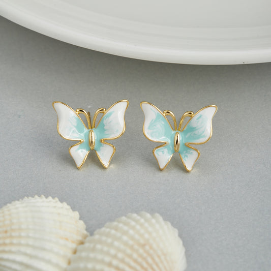 White Butterfly Earrings Delicate & Intricate Design