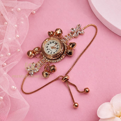 Traditional Kashmiri Watch Rose Gold with Adjustable Chain