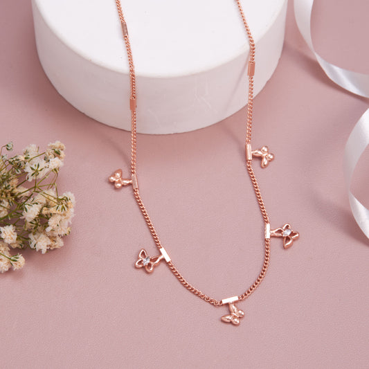 Rose Gold Butterfly Charm Necklace by GC Premium Jewellery
