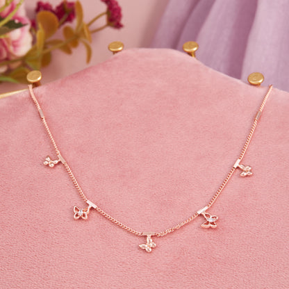 Rose Gold Butterfly Charm Necklace by GC Premium Jewellery