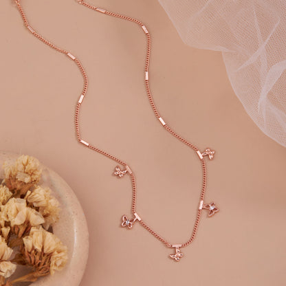 Rose Gold Butterfly Charm Necklace by GC Premium Jewellery