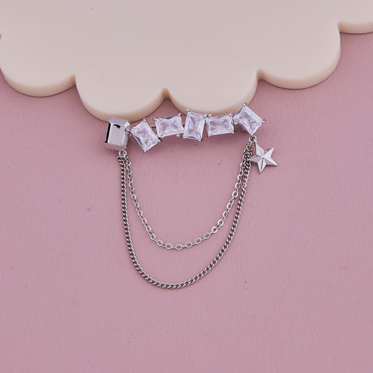 Crystal Chain Brooch