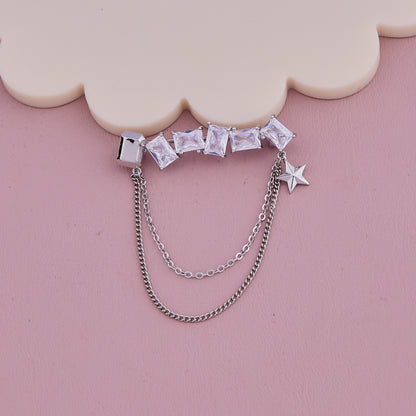 Crystal Chain Brooch