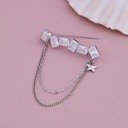 Crystal Chain Brooch