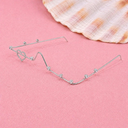 Heart Design Facelet with Cubic Zirconia Stones for Women | Minimal Nose Frame Face Jewellery | Brass Base Stylish Statement Face Accessory