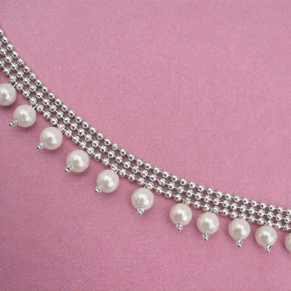 Traditional Golden Beads Waist Hip Chains Kamarband with Pearl Drops Ethnic Waist Chain Saree Vaddanam for Women & Girls