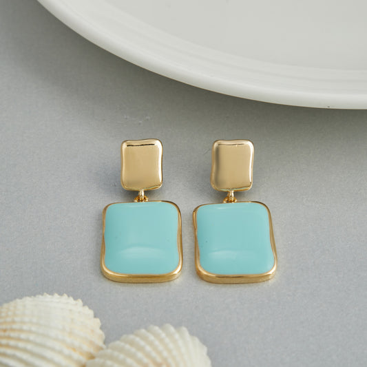 Blue Enamel Earrings Stylish Fashion Accessory