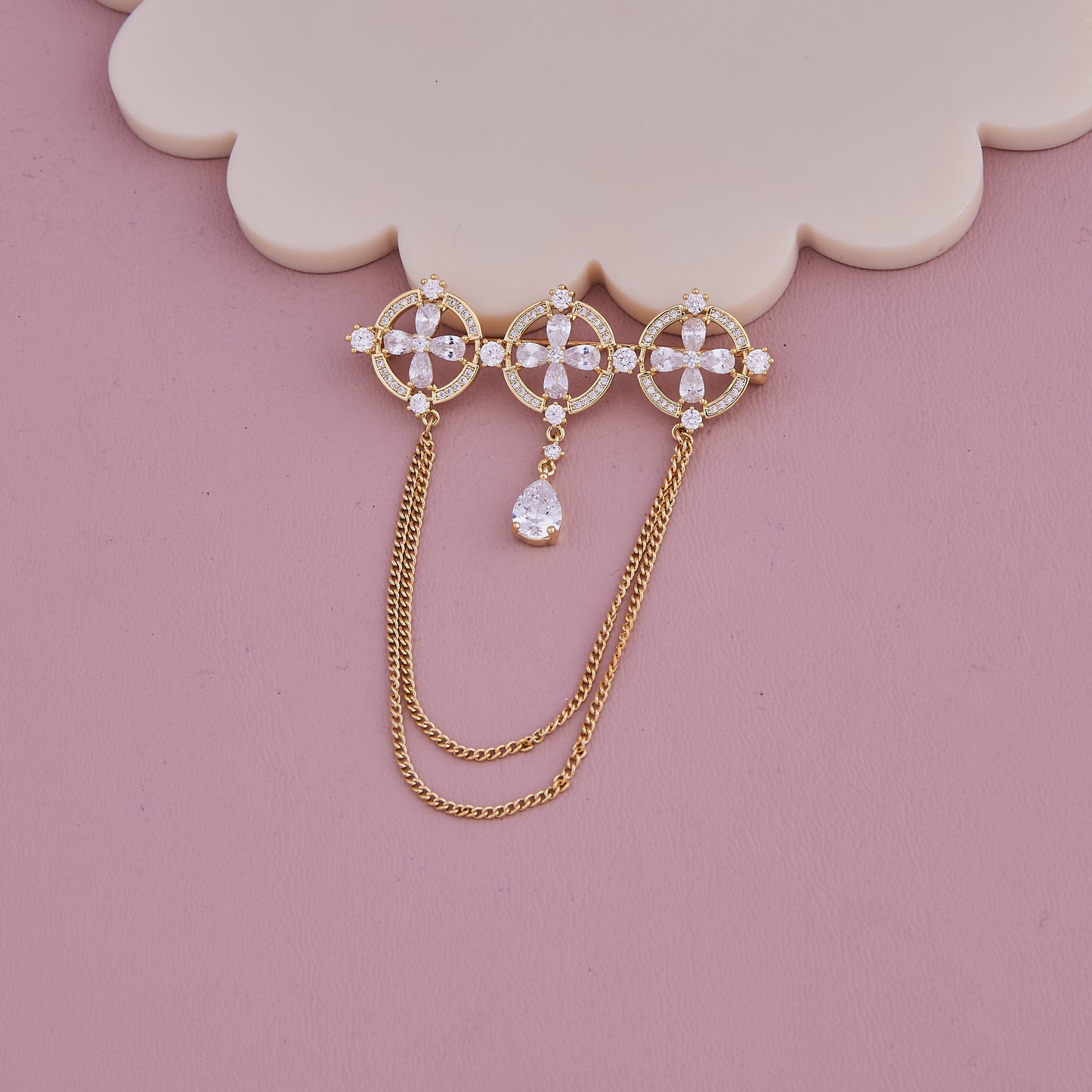 Crystal Circle Brooch