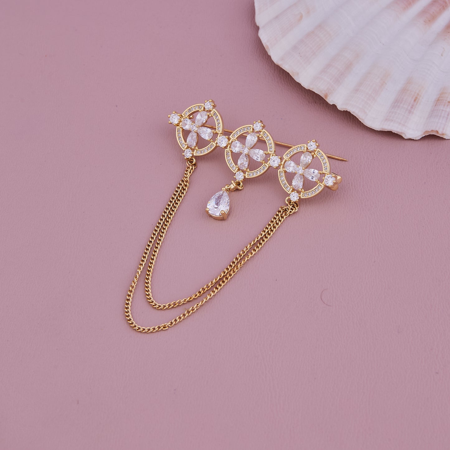 Crystal Circle Brooch