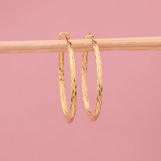 Golden Double Band Hoop Earrings
